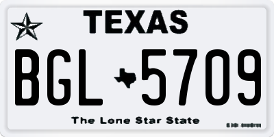 TX license plate BGL5709