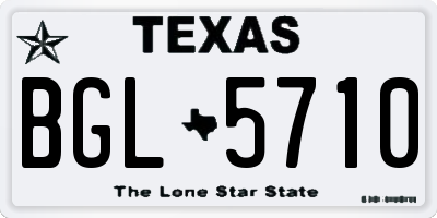 TX license plate BGL5710