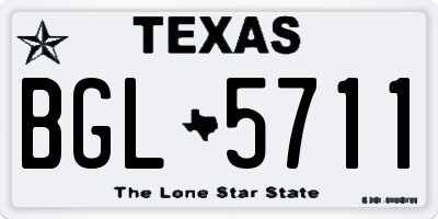 TX license plate BGL5711