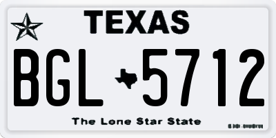 TX license plate BGL5712