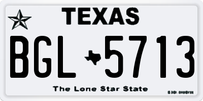 TX license plate BGL5713