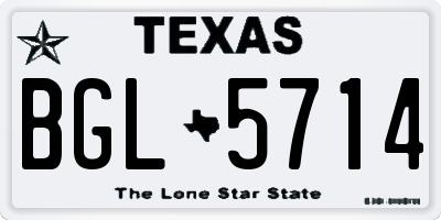 TX license plate BGL5714