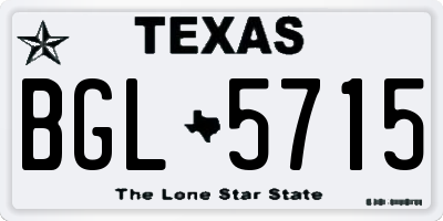 TX license plate BGL5715