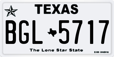 TX license plate BGL5717