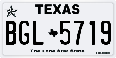 TX license plate BGL5719