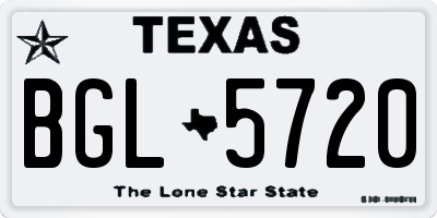 TX license plate BGL5720