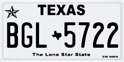 TX license plate BGL5722