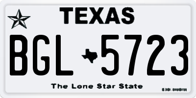 TX license plate BGL5723