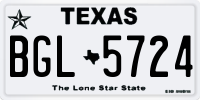 TX license plate BGL5724