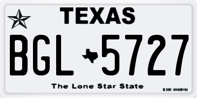 TX license plate BGL5727