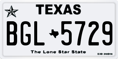 TX license plate BGL5729