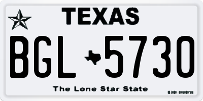 TX license plate BGL5730