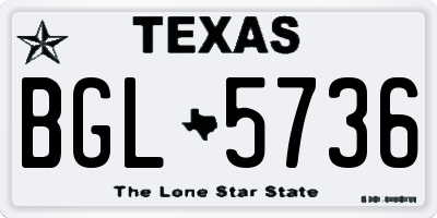 TX license plate BGL5736