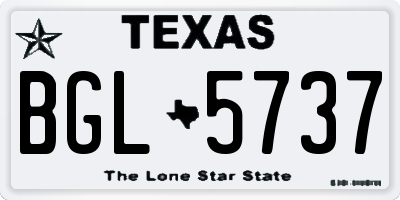 TX license plate BGL5737
