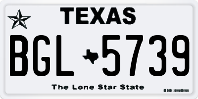 TX license plate BGL5739
