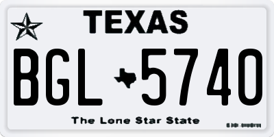 TX license plate BGL5740