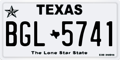 TX license plate BGL5741