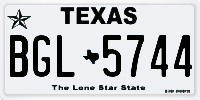TX license plate BGL5744