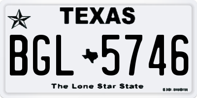 TX license plate BGL5746
