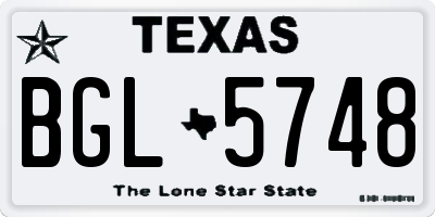 TX license plate BGL5748