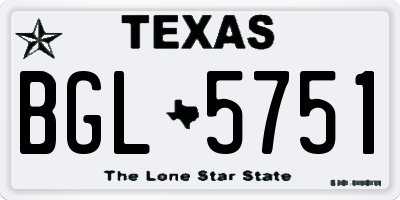 TX license plate BGL5751