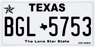 TX license plate BGL5753