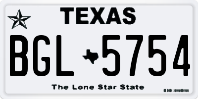 TX license plate BGL5754