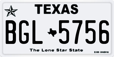 TX license plate BGL5756