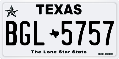TX license plate BGL5757