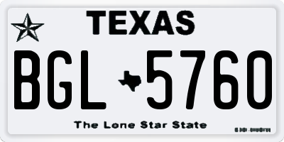 TX license plate BGL5760