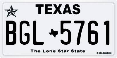 TX license plate BGL5761