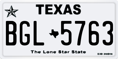 TX license plate BGL5763