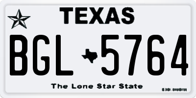 TX license plate BGL5764
