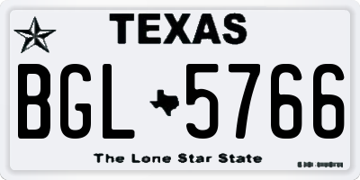 TX license plate BGL5766