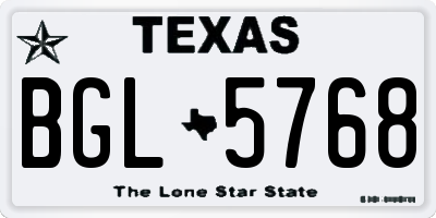 TX license plate BGL5768
