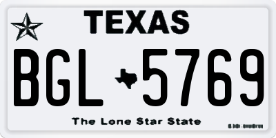TX license plate BGL5769