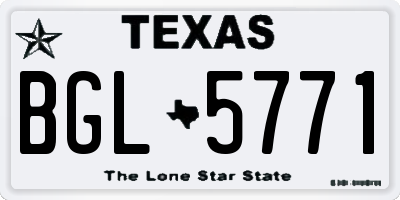 TX license plate BGL5771