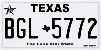 TX license plate BGL5772