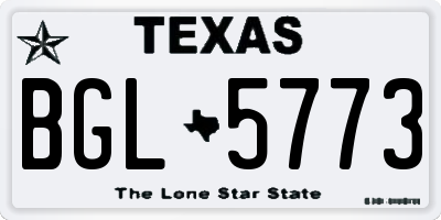 TX license plate BGL5773