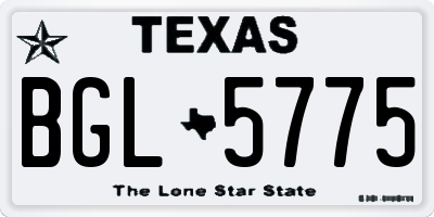 TX license plate BGL5775