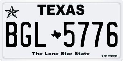 TX license plate BGL5776