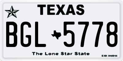 TX license plate BGL5778