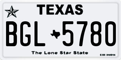 TX license plate BGL5780