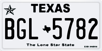 TX license plate BGL5782