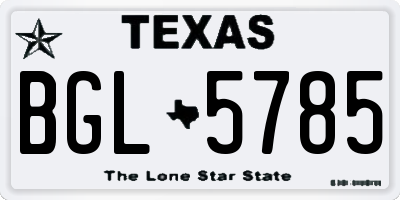 TX license plate BGL5785