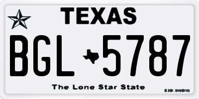 TX license plate BGL5787