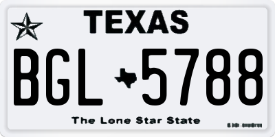 TX license plate BGL5788