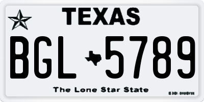 TX license plate BGL5789