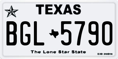 TX license plate BGL5790