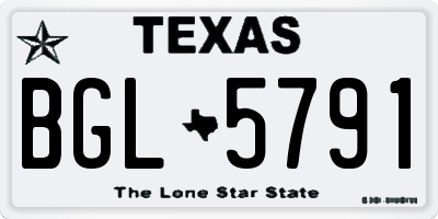 TX license plate BGL5791